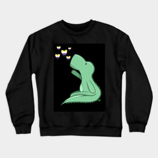 Non-binary Pride Dinosaur Crewneck Sweatshirt